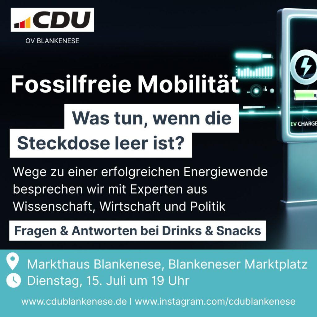 Veranstaltung: Fossilfreie Mobilität – Was tun, wenn die Steckdose leer ist?